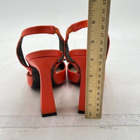 Milooey Orange Women Closed Pointed Toe Slip On Sandal Chic Rhinestone Butterfly - Picture 4 of 7